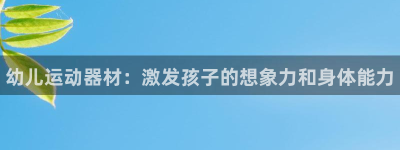 意昂3开户：幼儿运动器材：激发孩子的想象力和身体能力