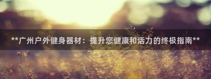 意昂3娱乐首页官网下载：**广州户外健身器材：提升您