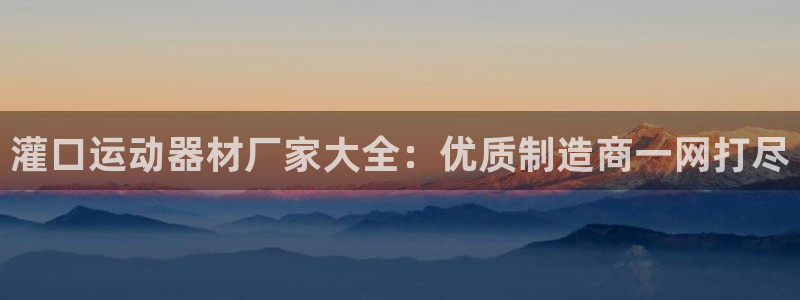 意昂3五金厂：灌口运动器材厂家大全：优质制造商一网打