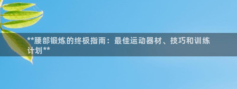 意昂体育3娱乐：**腰部锻炼的终极指南：最佳运动器材、技巧和