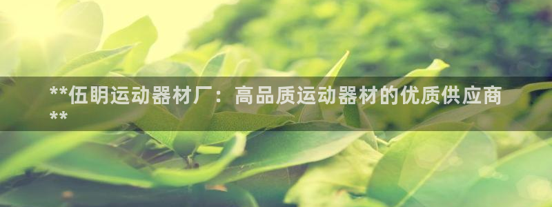 意昂体育3软件：**伍眀运动器材厂：高品质运动器材的