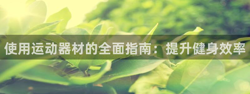 意昂体育3平台是正规平台吗知乎：使用运动器材的全面指